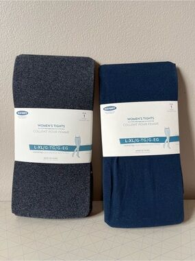 Bundle of Old Navy Women’s Tights - Navy and Charcoal - L/XL